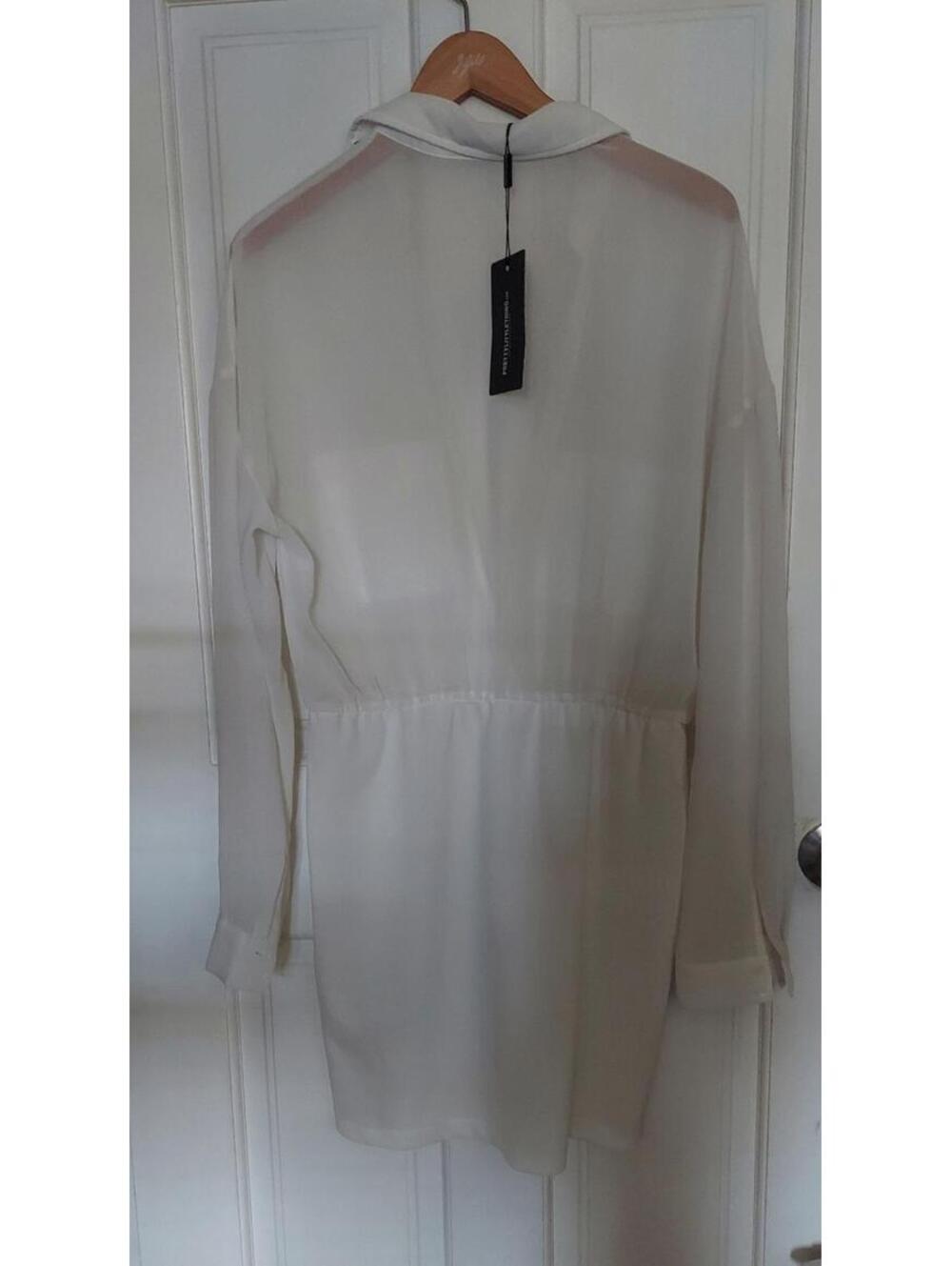 prettylittlething sz 10 women's  shirt sheer blouse